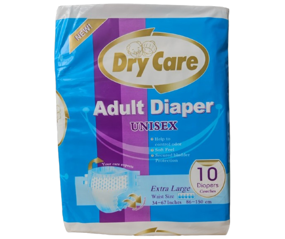 Dry Care Adult Diaper 10s — Tape On Extra Large